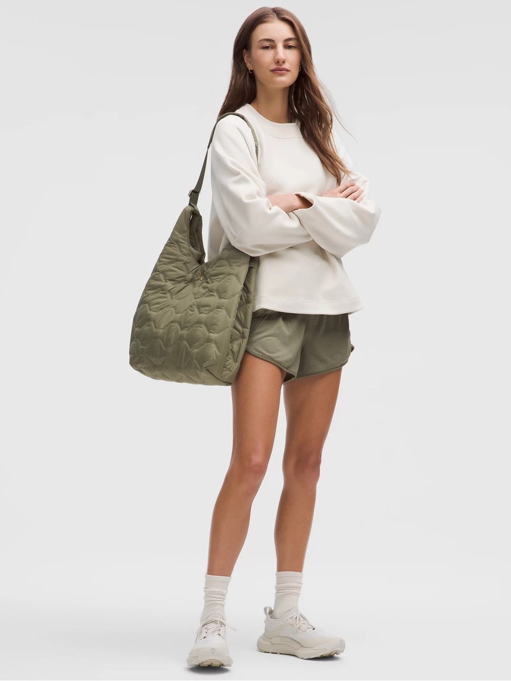 LULULEMON Quilted Oversized Tote Bag in Olive